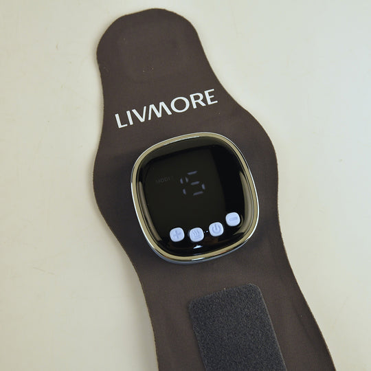 LIVMORE EMS-Handgelenkbandage mit Niederfrequenzimpulsen, Wärmefunktion, 6 Modi und 19 Intensitätsstufen, Grau