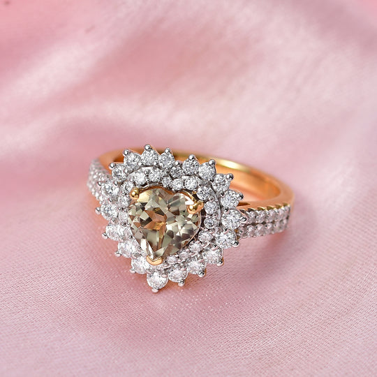 D'Joy AA Turkizit, Moissanit Ring 925 Silber 750 Gelbgold vermeil (Größe 17.00) (10-16 Werktage Lieferzeit) ca. 1,95 ct