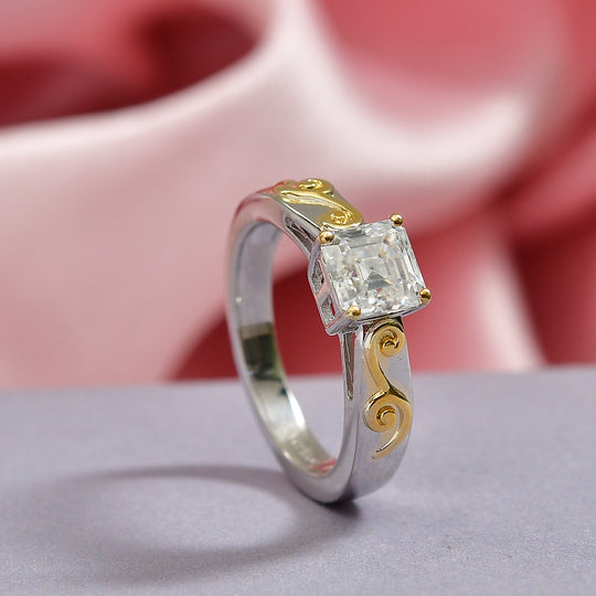 EVER TRUE Moissanit Ring Nickelfreies Messing, Bicolor (Größe 17.00) ca. 1,16 ct