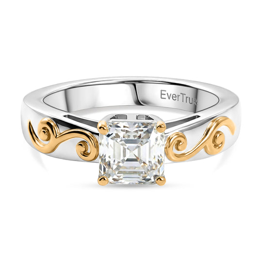 EVER TRUE Moissanit Ring Nickelfreies Messing, Bicolor (Größe 17.00) ca. 1,16 ct