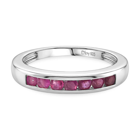 D'Joy AA Afrikanischer Rubin (Fissure gefüllt) Ring 925 Silber Antik-silber-Plattierung (Größe 19.00) ca. 0,75 ct