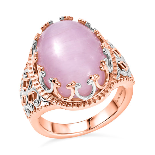 EVER TRUE Kunzit Ring Nickelfreies Messing, Bicolor, (Größe 20.00) ca. 11.38 ct
