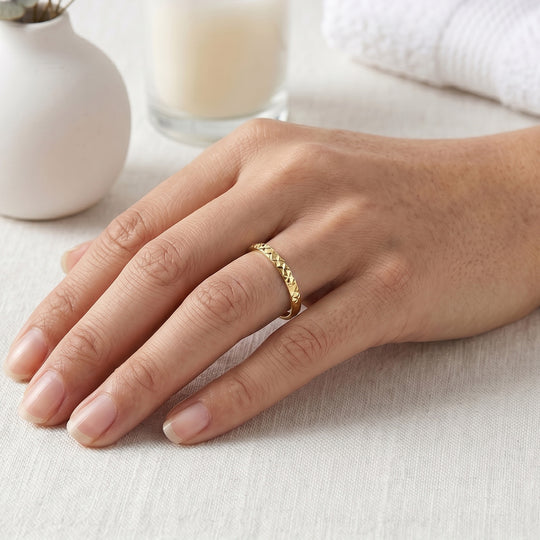 375 Gold Ring (Größe 18.00) ca.