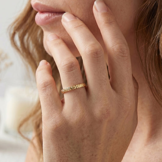 375 Gold Ring (Größe 18.00) ca.