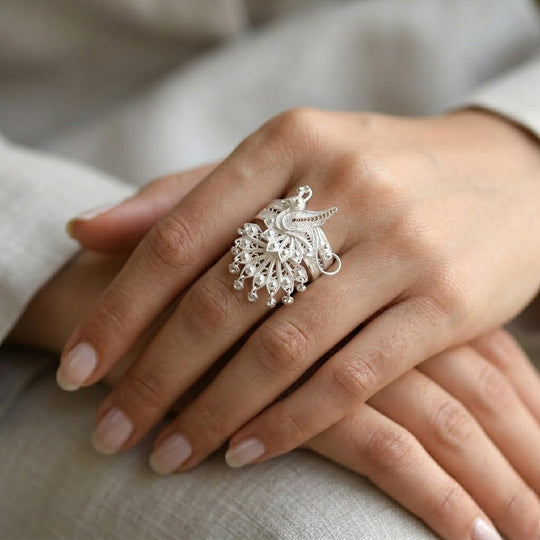 Royal Bali Tarakashi 925 Silber Ring (Größe 16.00) ca.