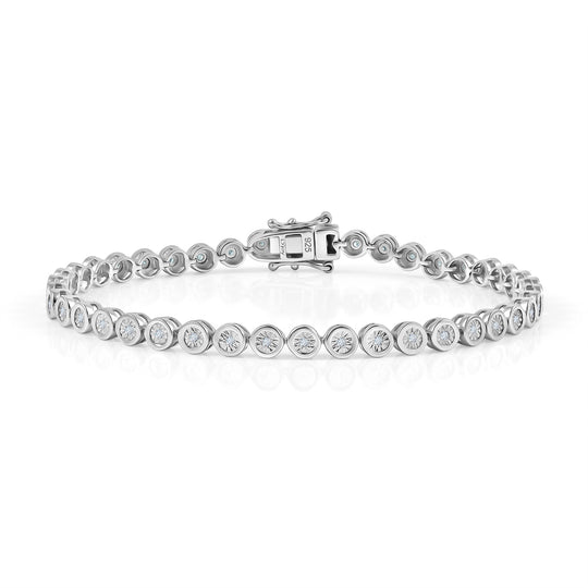 D'Joy Natürlicher Champagner Diamant Armband ca. 20 cm 925 Silber 750 Roségold Vermeil ca. 0.35 ct