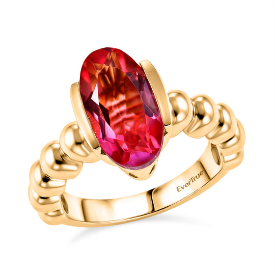 EVER TRUE Abendglut Majestät Sunset Quarz Triplette Ring Nickelfreies Messing (Größe 19.00) ca. 3.57 ct