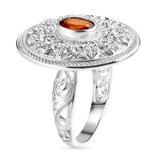 D'Joy Royal Bali AA Hessonit Granat Ring 925 Silber (Größe 19.00) ca. 1.50 ct