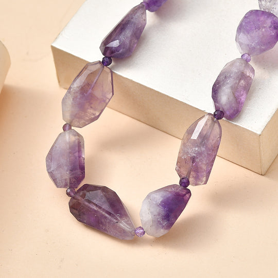 EVER TRUE Amethyst Halskette ca. 45 cm Nickelfreies Messing ca. 320.00 ct