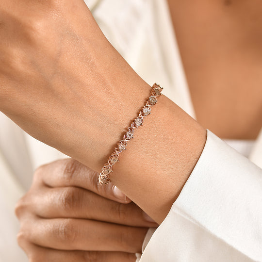 D'Joy Blauer Diamant Armband ca. 20 cm 925 Silber rhodiniert ca. 0,25 ct.