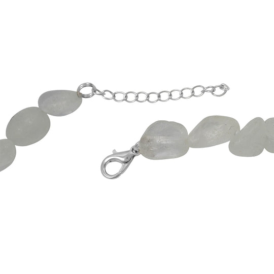 Weißer Quarz Halskette 16 cm Reine Legierung ca. 51.30 ct