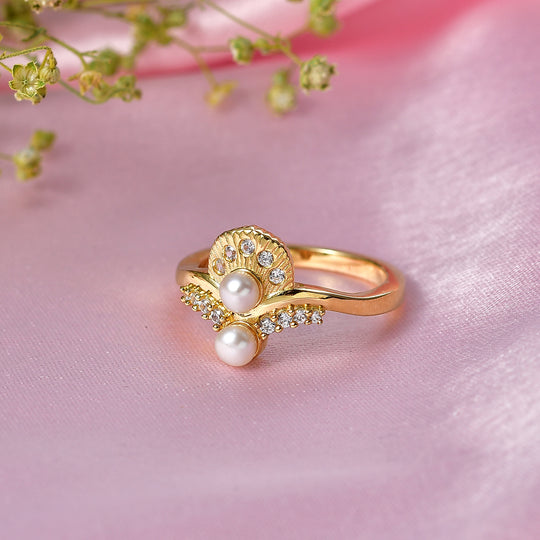 EVER TRUE Süßwasser Perle (4 mm), Weißer Zirkon Ring Nickelfreies Messing (Größe 17.00)