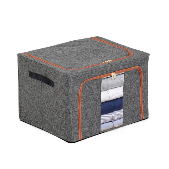 LIVMORE Kleiderschrank-Aufbewahrungsbox aus Leinen-Baumwoll-Mix, faltbar, 50 x 40 x 33 cm, blau