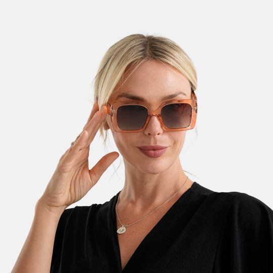 LA MAREY Sonnenbrille mit UV400 Schutz, polarisierte TAC-Gläser, PC-Rahmen, 15 x 15 cm, Teefarben