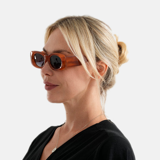 LA MAREY Sonnenbrille, UV400, polarisierte TAC-Gläser, violetter Rahmen