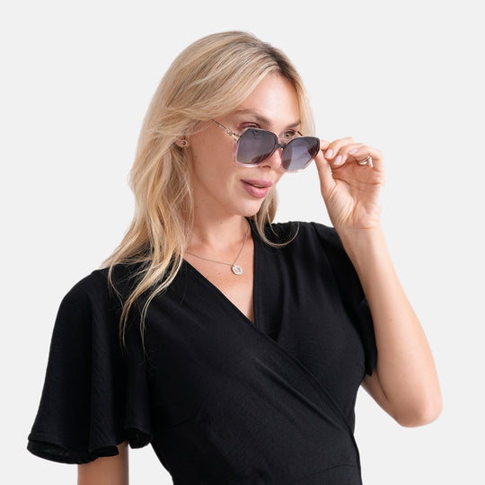 LA MAREY Sonnenbrille UV400 mit polarisierten Gläsern leichter Rahmen 14,5 x 15 cm Lila