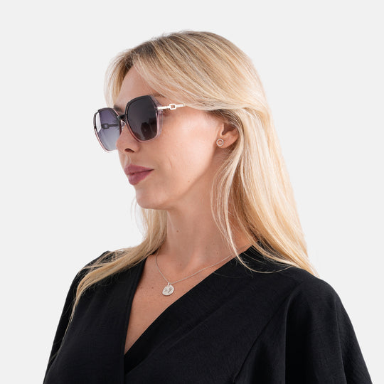LA MAREY Sonnenbrille UV400 mit polarisierten Gläsern leichter Rahmen 14,5 x 15 cm Lila