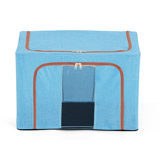 LIVMORE Kleiderschrank-Aufbewahrungsbox aus Leinen-Baumwoll-Mix, faltbar, 60x42x40cm, Grau