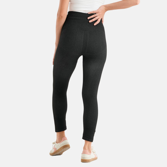 LIVMORE Ferninfrarot-Kompressionsleggings, thermische, figurformende, nahtlose Turmalin-Bambus-Leggings, Einheitsgröße, Schwarz