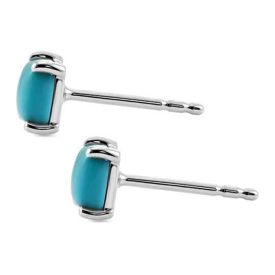 D'Joy AA Sleeping Beauty Türkis Ohrringe 925 Silber Platiniert ca. 1.29 ct