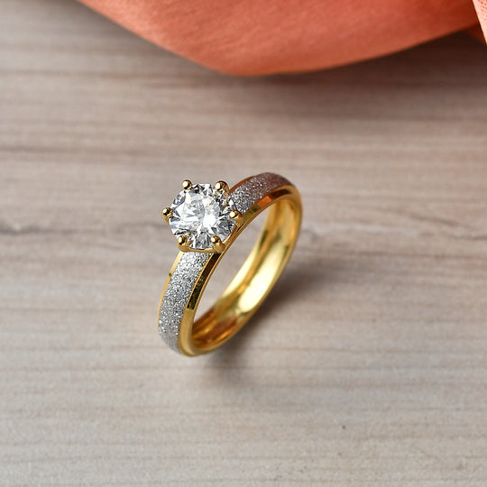 LUXURIANT SI-GH Labor Diamant Ring, 925 Silber rhodiniert und 750 Gelbgold Vermeil - 1,04 ct.