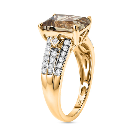 LUXORO AAA Turkizit, Weißer Diamant Ring 417 Gold (Größe 17.00) (10-16 Werktage Lieferzeit) ca. 3,86 ct