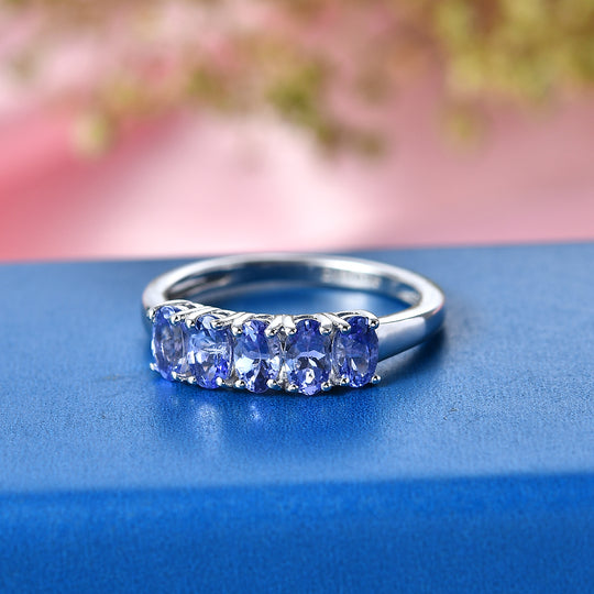 EVER TRUE Tansanit Ring Nickelfreies Messing (Größe 18.00) ca. 1,16 ct
