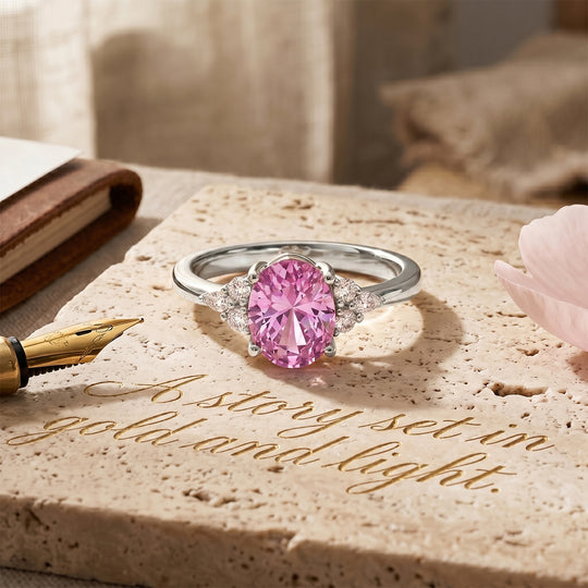 Rosa Zirkonia, Weißer Zirkonia Ring Nickelfreies Messing rhodiniert (Größe 16.00)