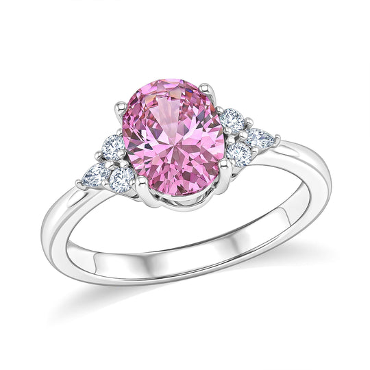 Rosa Zirkonia, Weißer Zirkonia Ring Nickelfreies Messing rhodiniert (Größe 16.00)