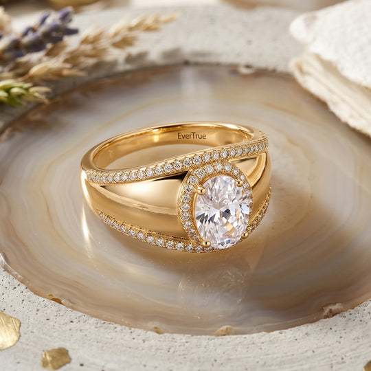 Weißer Zirkonia Ring Nickelfreies Messing vergoldet (Größe 18.00)