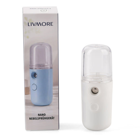 LIVMORE - Mini-Nano-Feuchtigkeitsspray-, wiederaufladbar, 20 ml, Rosa