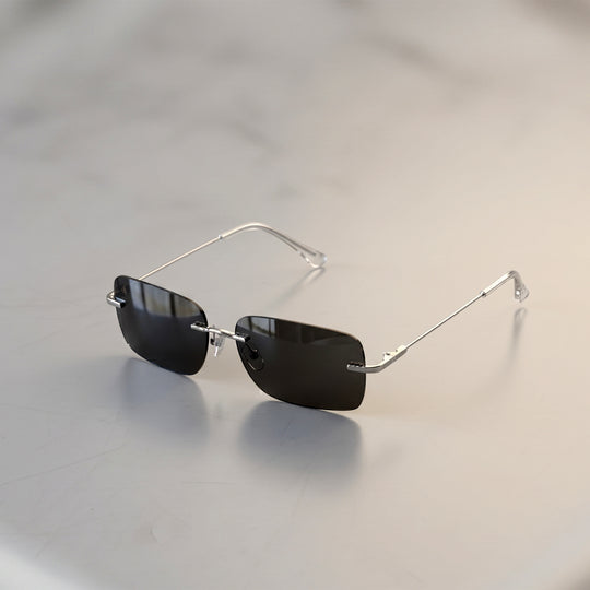 LA MAREY Rechteckige Photochromatische Sonnenbrille mit photochromen polarisierten Gläsern, UV400 Schutz, Schwarz