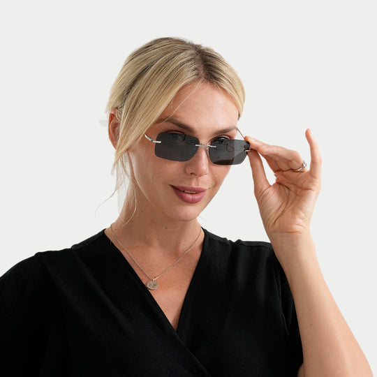 LA MAREY Rechteckige Photochromatische Sonnenbrille mit photochromen polarisierten Gläsern, UV400 Schutz, Schwarz