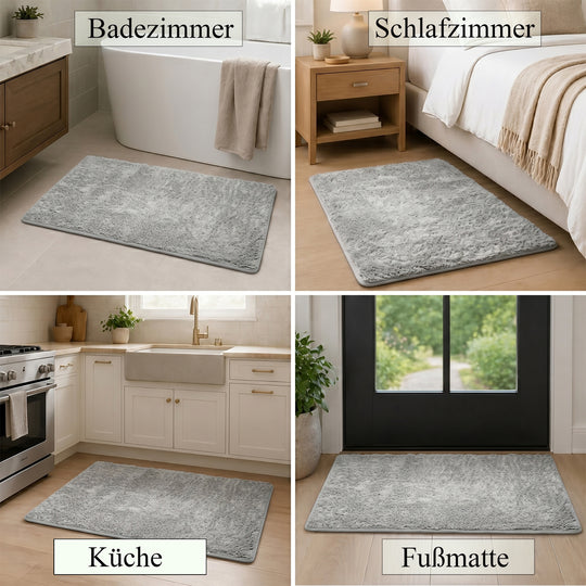 LIVMORE Wolkenweiche Baumwoll-Badematte mit Memory-Schaum und rutschhemmender Unterseite, 55x85cm, Marineblau