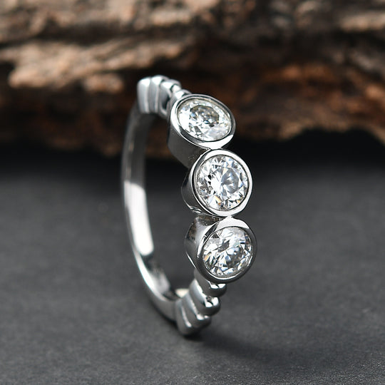 EVER TRUE Moissanit Ring 316L Edelstahl (Größe 20.00) ca. 1,39 ct