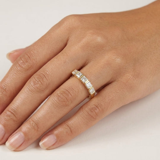 LUXURIANT DIAMOND - Lab Grown Diamant SI-GH SGL zertifiziert Ring 925 Silber 750 Gelbgold vermeil (Größe 20.00) ca. 1.00 ct