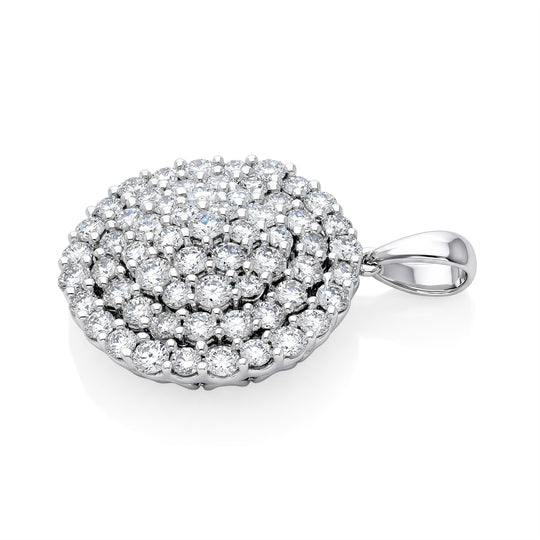 LUXURIANT DIAMOND - Lab Grown Diamant SI-GH Anhänger 925 Silber Rhodiniert ca. 3.00 ct
