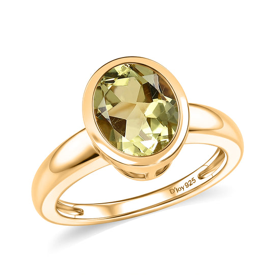 D'Joy AAA Ouro Verde-Quarz Ring 925 Silber 750 Vergoldet (Größe 20.00) ca. 2,55 ct