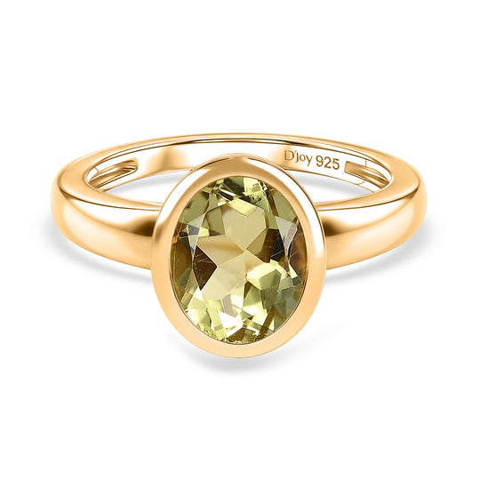 D'Joy AAA Ouro Verde-Quarz Ring 925 Silber 750 Vergoldet (Größe 20.00) ca. 2,55 ct