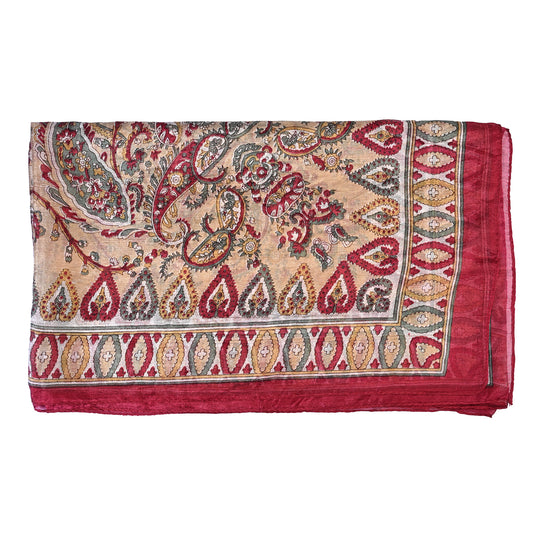 LA MAREY Seidenschal mit Paisley Design, 100% Seide, 49 x 160 cm, Gelb