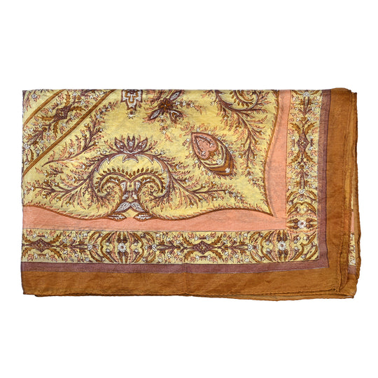LA MAREY Seidenschal, 100 % Seide, Diamantmuster, 49 x 160 cm, Blau