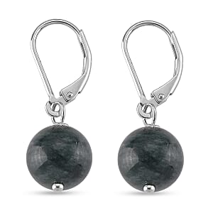 D'Joy EXTREM SELTEN Natürlicher Olmek Jadeit Typ A Ohrringe 925 Silber Rhodiniert ca. 50.00 ct
