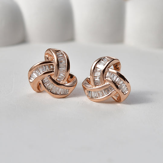 D'Joy Weißer Diamant Ohrringe 925 Silber 750 Roségold vermeil (10-15 Werktage Lieferzeit) ca. 0.25 ct