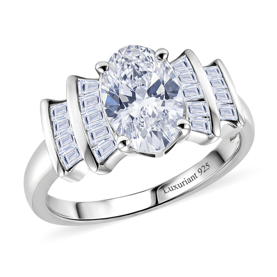 LUXURIANT DIAMOND - Lab Grown Diamant SI-GH Ring 925 Silber Rhodiniert (Größe 18.00) ca. 1.85 ct