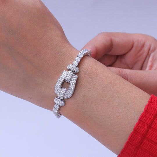 D'Joy Moissanit Armband ca. 18 cm 925 Silber Rhodiniert ca. 9,25 ct.