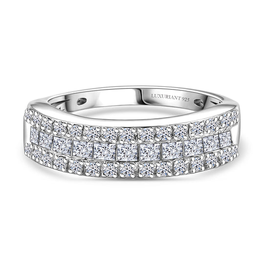 LUXURIANT DIAMOND - Lab Grown Diamant VS-EF Ring 925 Silber Rhodiniert (Größe 20.00) ca. 1.00 ct