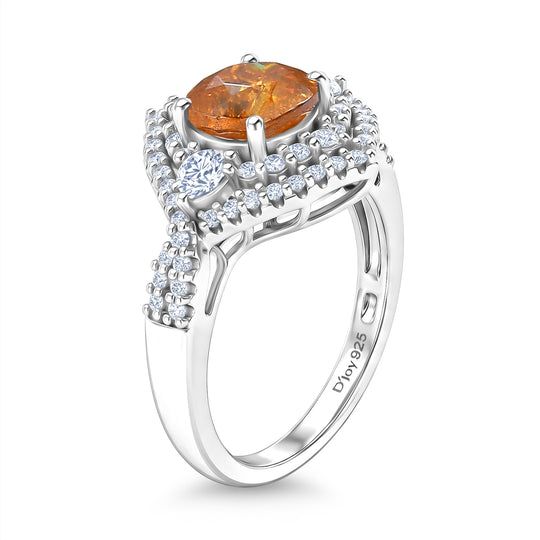 D'Joy AA Sphalerit, Moissanit Ring 925 Silber Rhodiniert (Größe 17.00) (10-16 Werktage Lieferzeit) ca. 3,75 ct