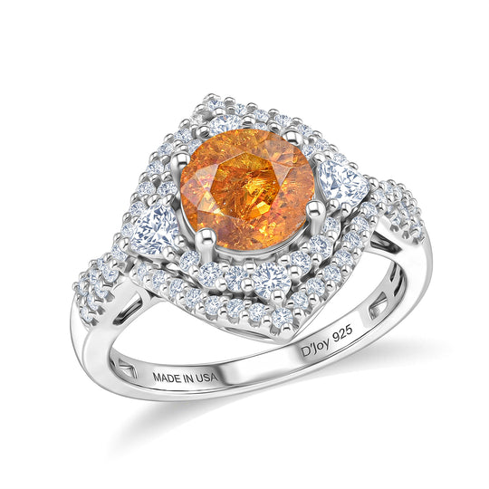 D'Joy AA Sphalerit, Moissanit Ring 925 Silber Rhodiniert (Größe 17.00) (10-16 Werktage Lieferzeit) ca. 3,75 ct