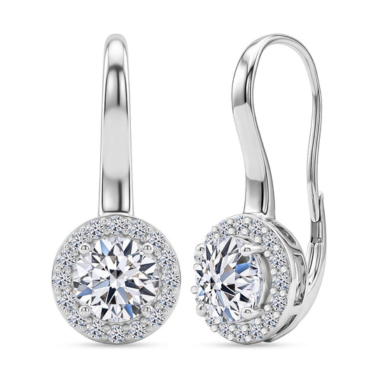 LUXURIANT 3 ct. SGL zertifizierte SI-GH Labor Diamant Ohrringe, 925 Silber 750 Gelbgold Vermeil
