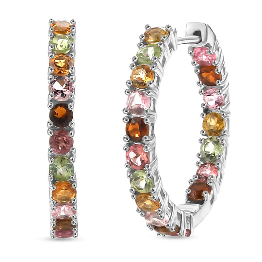 D'Joy AA Mehrfarbige-Turmalin Ohrringe 925 Silber Rhodiniert ca. 4.28 ct